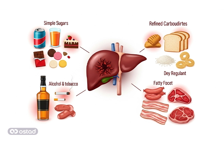 غذاهای ممنوعه برای کبد چرب