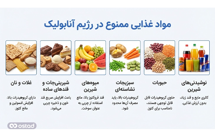 مواد غذایی ممنوع در رژیم آنابولیک