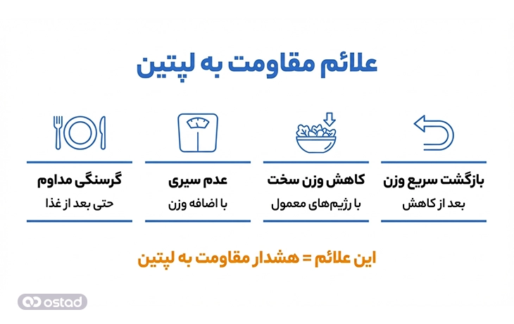 اینفوگرافی آموزش علائم مقاومت به لپتین