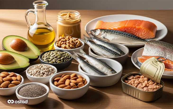 تصویرر میز متشکل از چربی‌های سالم که به حجم‌دهی صورت کمک می‌کنند