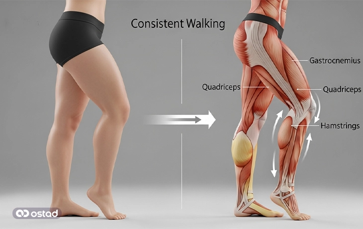 تأثیر پیاده‌روی بر لاغری و تغییرات پا‌ها