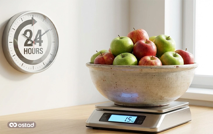 مقدار سیب مصرفی طی یک روز در رژیم سیب 3 روزه