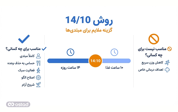 اینفوگرافی روش 14/10 (گزینه ملایم برای مبتدی‌ها)