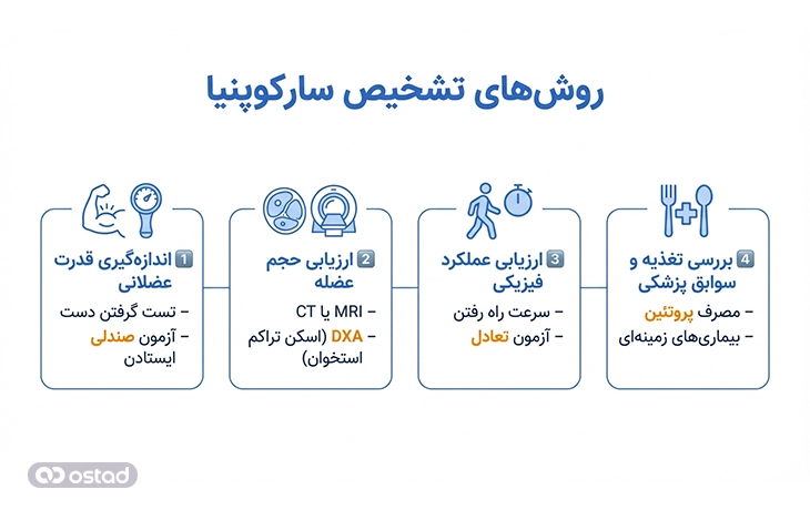 اینفوگرافی روش‌های تشخیص سارکوپنیا