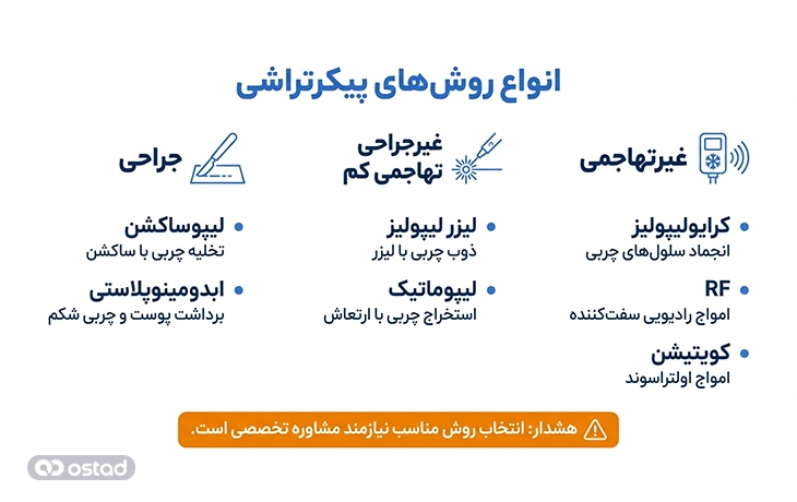 اینفوگرافیک انواع روش‌های پیکرتراشی 