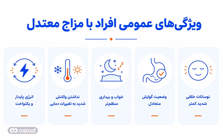 ویژگی‌های عمومی افراد با مزاج معتدل