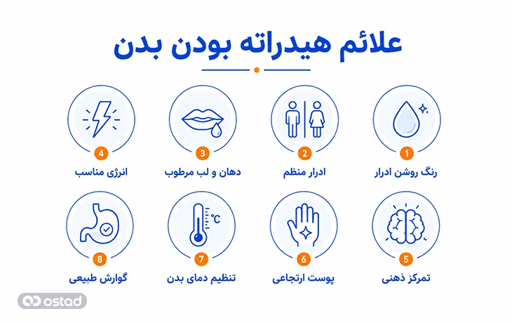 اینفوگرافیک علائم هیدراته بودن بدن چیست؟
