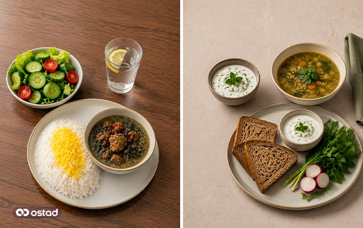 ناهار و شام مناسب افراد گرم‌مزاج