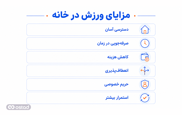مزایای ورزش در خانه